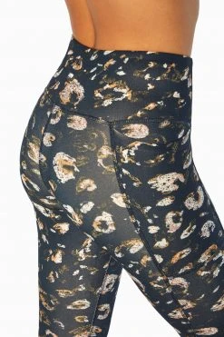 Marika Distressed Side Pocket Leopard Ankle Legging Leggings