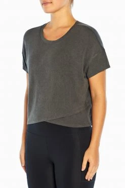 Marika Switchback Cropped Short Sleeve Tee Tops