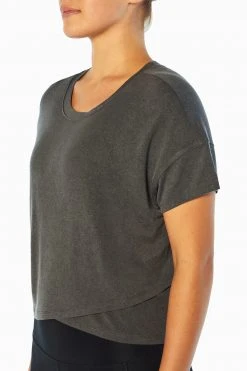 Marika Switchback Cropped Short Sleeve Tee Tops