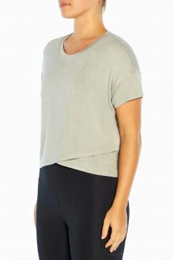 Marika Switchback Cropped Short Sleeve Tee Tops