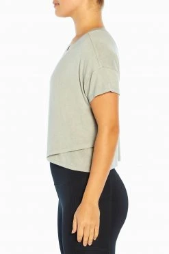 Marika Switchback Cropped Short Sleeve Tee Tops