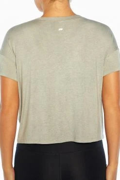 Marika Switchback Cropped Short Sleeve Tee Tops