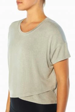 Marika Switchback Cropped Short Sleeve Tee Tops