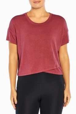 Marika Switchback Cropped Short Sleeve Tee Tops