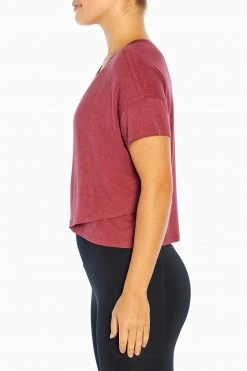 Marika Switchback Cropped Short Sleeve Tee Tops