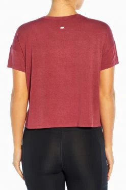Marika Switchback Cropped Short Sleeve Tee Tops