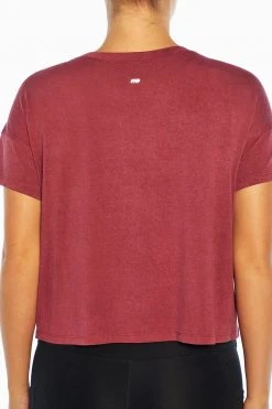 Marika Switchback Cropped Short Sleeve Tee Tops