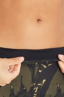 Marika Sport Palm Printed Capri Legging - Olive Night