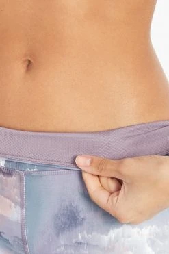 Marika Sport Stormy Sky Printed Capri Legging - Purple Ash